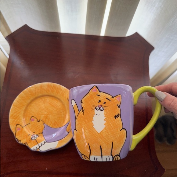 Clay Art Cat Design Mug and Saucer Set - Picture 4 of 16